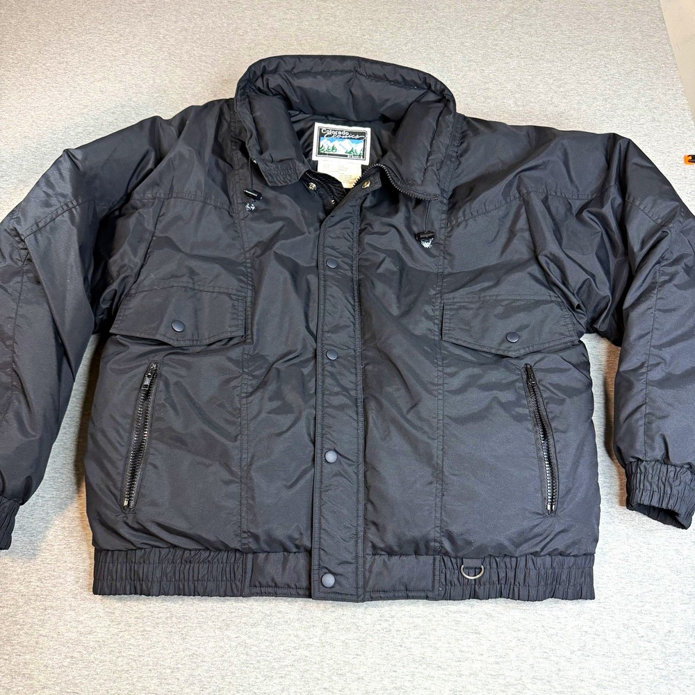 Colorado Classic Men's L Black Down Puffer Jacket Full Zip Nylon C361 Vail